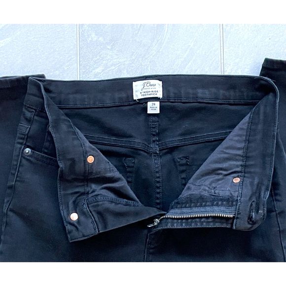 J. Crew Women's Black 9" High Rise Toothpick Skinny Jeans Size 28 - Picture 5 of 8